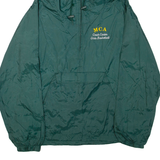 CHARLES RIVER APPAREL Basketball Mens Pullover Jacket Green Nylon Hooded L