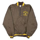 DE LONG Laguna Hills Baseball Mens Pullover Jacket Brown Nylon USA XL