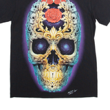 ROCK CHANG Studded Skull Womens T-Shirt Black S