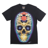 ROCK CHANG Studded Skull Womens T-Shirt Black S