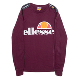 ELLESSE Womens T-Shirt Maroon Long Sleeve UK 4