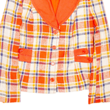 FABIANI ROMA Womens Blazer Coat Orange Viscose Check S
