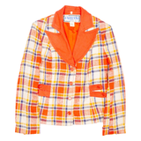 FABIANI ROMA Womens Blazer Coat Orange Viscose Check S