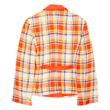 FABIANI ROMA Womens Blazer Coat Orange Viscose Check S