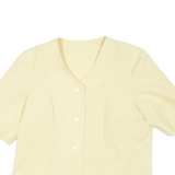 Short Sleeved Womens Blazer Coat Yellow L