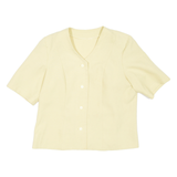 Short Sleeved Womens Blazer Coat Yellow L
