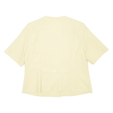 Short Sleeved Womens Blazer Coat Yellow L
