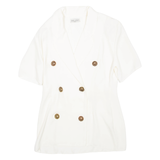 SHELANA Short Sleeved Cut Out Back Womens Blazer Coat White M
