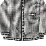 POLO ACTIVEWEAR Womens Overcoat Coat Black Houndstooth M