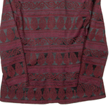 COTE SUD Womens Blazer Coat Red Crazy Pattern M