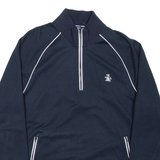 PENGUIN 1/4 Zip Mens Pullover Jacket Blue L