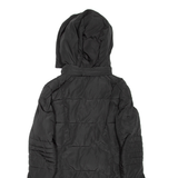 GUESS Womens Puffer Jacket Black Hooded M