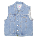 JUICY COUTURE Womens Denim Gilet Blue L
