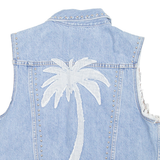 JUICY COUTURE Womens Denim Gilet Blue L