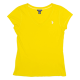 POLO ASSN Womens T-Shirt Yellow V-Neck M