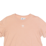 ADIDAS Cropped Womens T-Shirt Pink UK 14