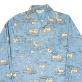 Mens Shirt Blue Animal Print Long Sleeve S