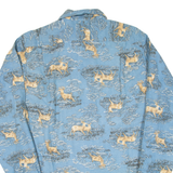 Mens Shirt Blue Animal Print Long Sleeve S