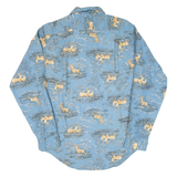 Mens Shirt Blue Animal Print Long Sleeve S