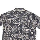 BATIK BAY Mens Shirt Black Silk Crazy Pattern 2XL