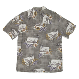 ISLAND SHORE Mens Hawaiian Shirt Green Floral M