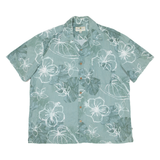 ISLAND SHORE Mens Hawaiian Shirt Green Floral XL