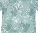 ISLAND SHORE Mens Hawaiian Shirt Green Floral XL