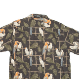 BOCA CLASSICS Mens Hawaiian Shirt Green Floral L