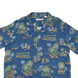 BATIK BAY Mens Hawaiian Shirt Blue Floral XL
