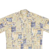 PIERRE CARDIN Mens Shirt Yellow Crazy Pattern L