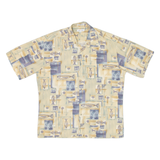 PIERRE CARDIN Mens Shirt Yellow Crazy Pattern L