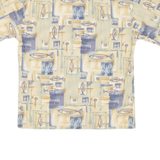 PIERRE CARDIN Mens Shirt Yellow Crazy Pattern L