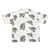 PALM ISLAND Mens Hawaiian Shirt Beige Floral L