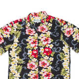 TWO PALMS Mens Hawaiian Shirt Black Floral S