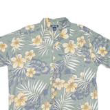 CHEROKEE Mens Hawaiian Shirt Green Floral XL