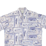 CROSSINGS Mens Shirt Purple Crazy Pattern L