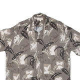 CAMPIA Mens Hawaiian Shirt Grey Floral 2XL