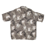 CAMPIA Mens Hawaiian Shirt Grey Floral 2XL