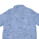 BATIK BAY Mens Hawaiian Shirt Blue Floral XL