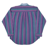 WORLD ISLAND Mens Shirt Purple Striped Long Sleeve XL