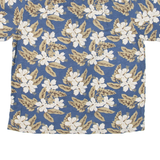 ISLAND REPUBLIC Mens Hawaiian Shirt Blue Floral M