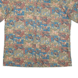 PAU HANA Mens Hawaiian Shirt Green Crazy Pattern 2XL