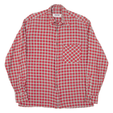 HIM COLLECTION Mens Flannel Shirt Red Check Long Sleeve M