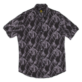 EVOKE Mens Shirt Black Crazy Pattern XL