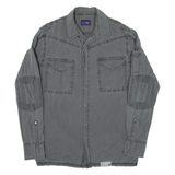 LEE COOPER Mens Plain Shirt Grey Long Sleeve L