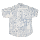 ORGANIC CLOTHES Mens Shirt Blue Crazy Pattern M