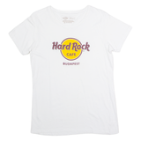 HARD ROCK CAFE Budapest Womens T-Shirt White Crew Neck L