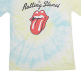 THE ROLLING STONES Tie Dye Mens Band T-Shirt Yellow Crew Neck S