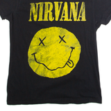 NIRVANA Womens Band T-Shirt Black Crew Neck M