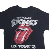 THE ROLLING STONES U.S. Tour '78 Mens Band T-Shirt Black Crew Neck L